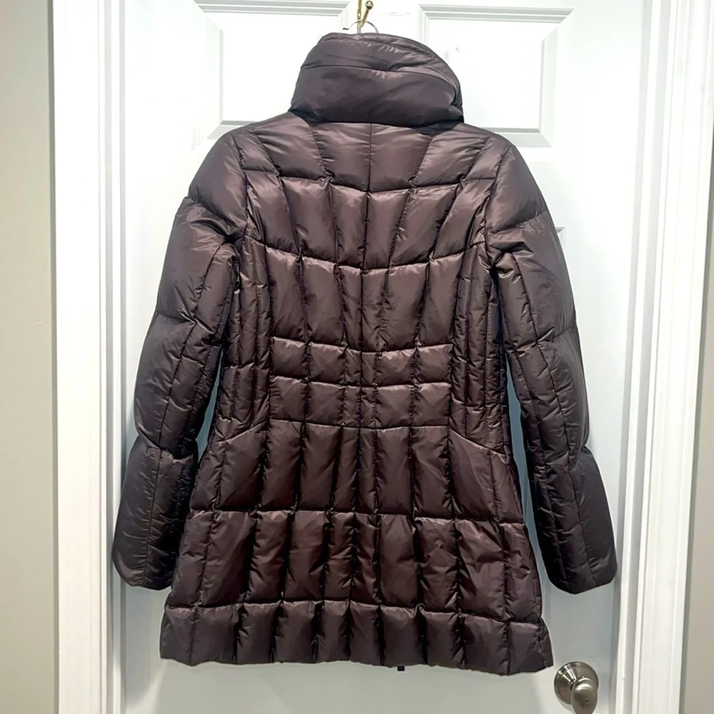 MeCo Goose Down Jacket Coat Women’s chocolate brown long length